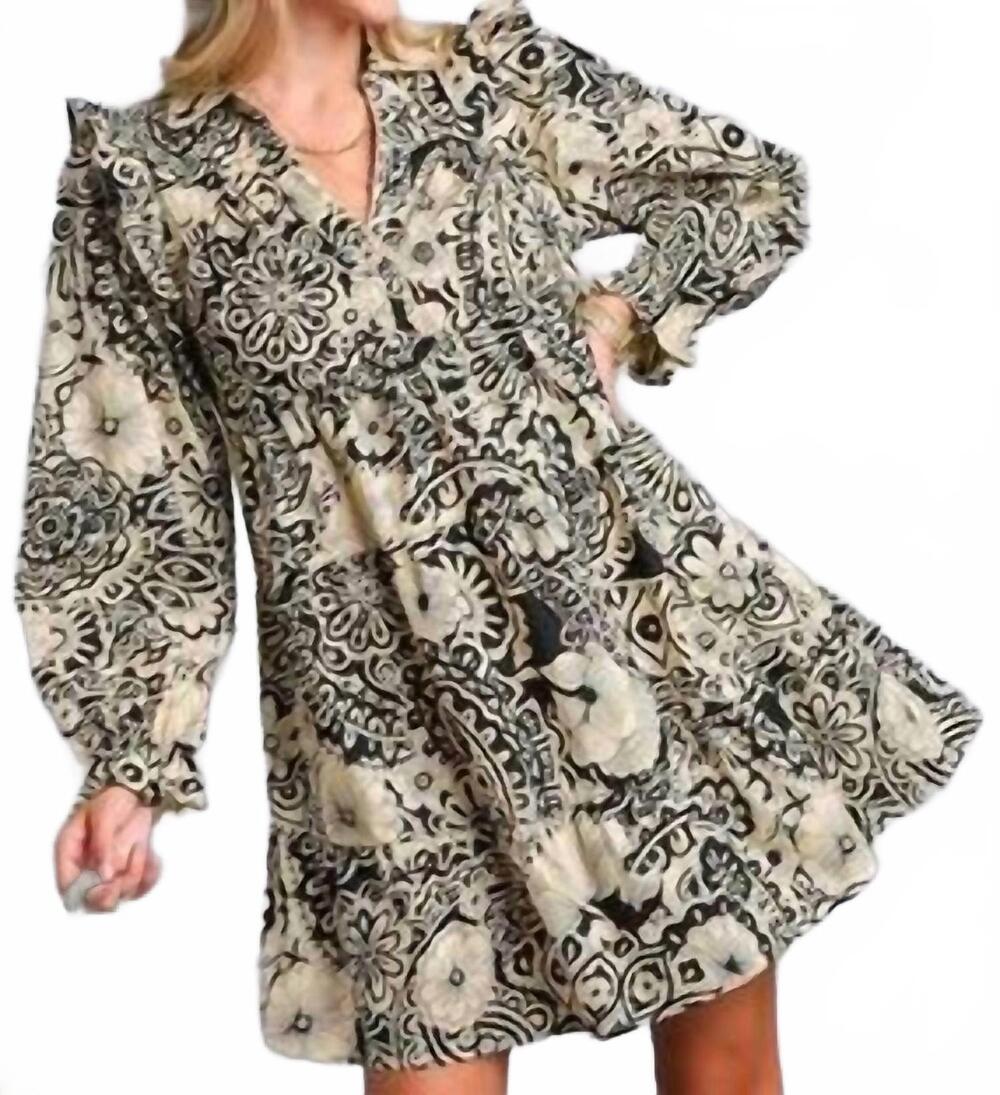 NEW UMGEE floral dress in black/ cream